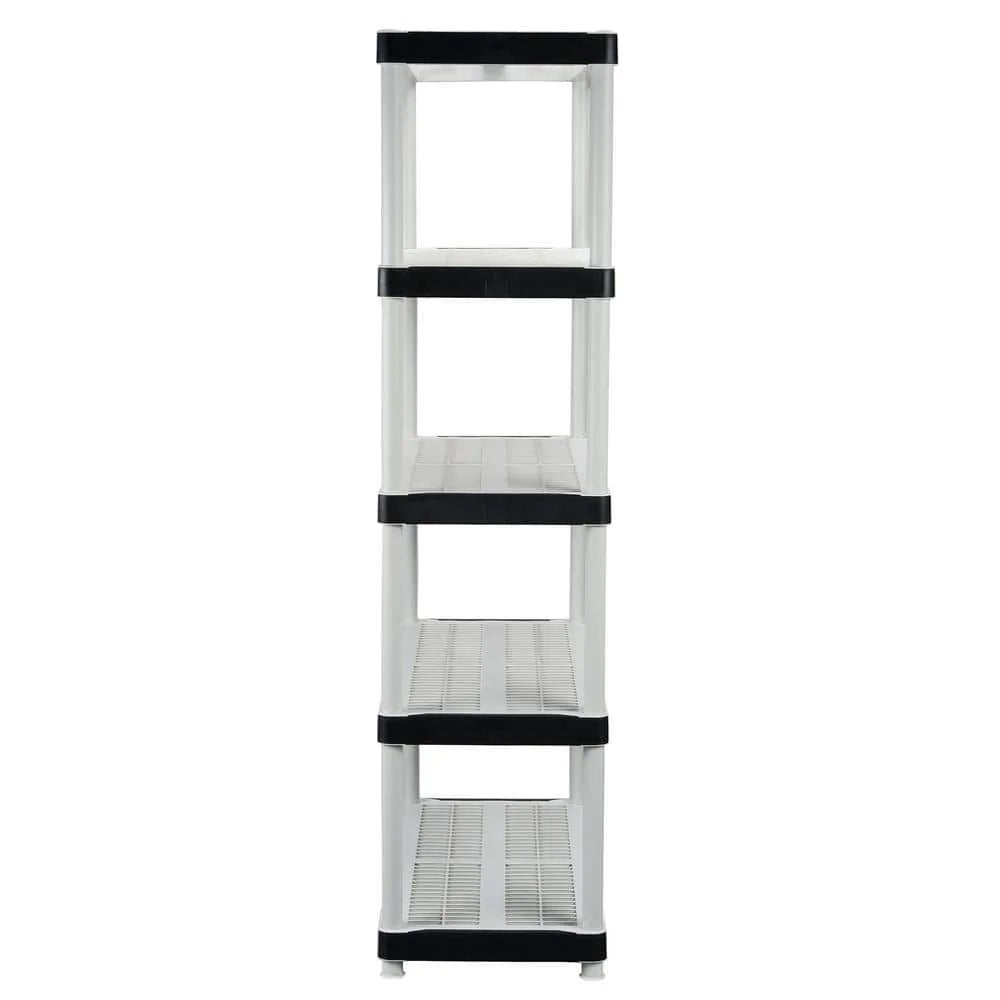 5-Tier Easy Assembly Multi-purpose Plastic Garage Storage Shelving Unit in Gray (36 in. W x 72 in. H x 18 in. D)