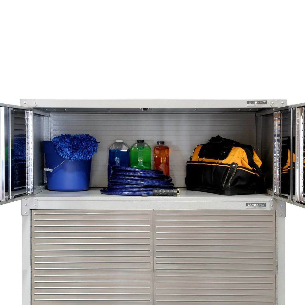Seville Classics UltraHD Mega 2-Door Lockable Stacker Storage Cabinet, 48" W X 24" D X 18.5" H, Graphite