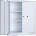 36" Metal Garage Storage Cabinet with 2 Locking Doors and 2 Adjustable Shelves Grey