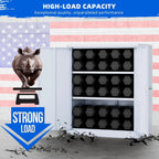 Superday Locking Metal Storage Cabinet with 2 Drawers, Lockable Garage Storage Cabinet with Locking Doors and Adjustable Shelves, Tool Cabinets for Home Office, School, Etc
