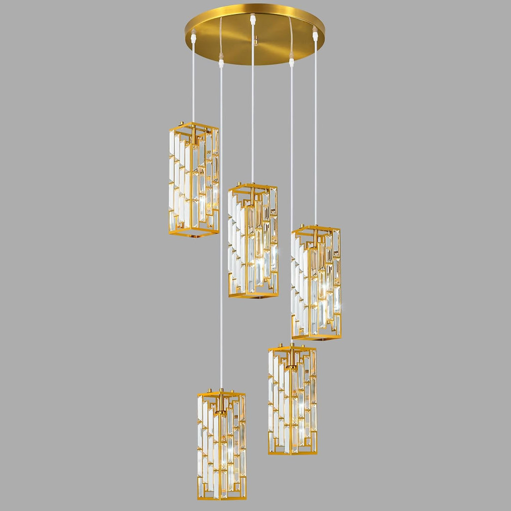Black Pendant Lighting, Modern Pendant Light, Mini Crystal Chandeliers, Adjustable Pendant Light Fixture for Kitchen Island, Dining Room & Bedroom (3 Pack)