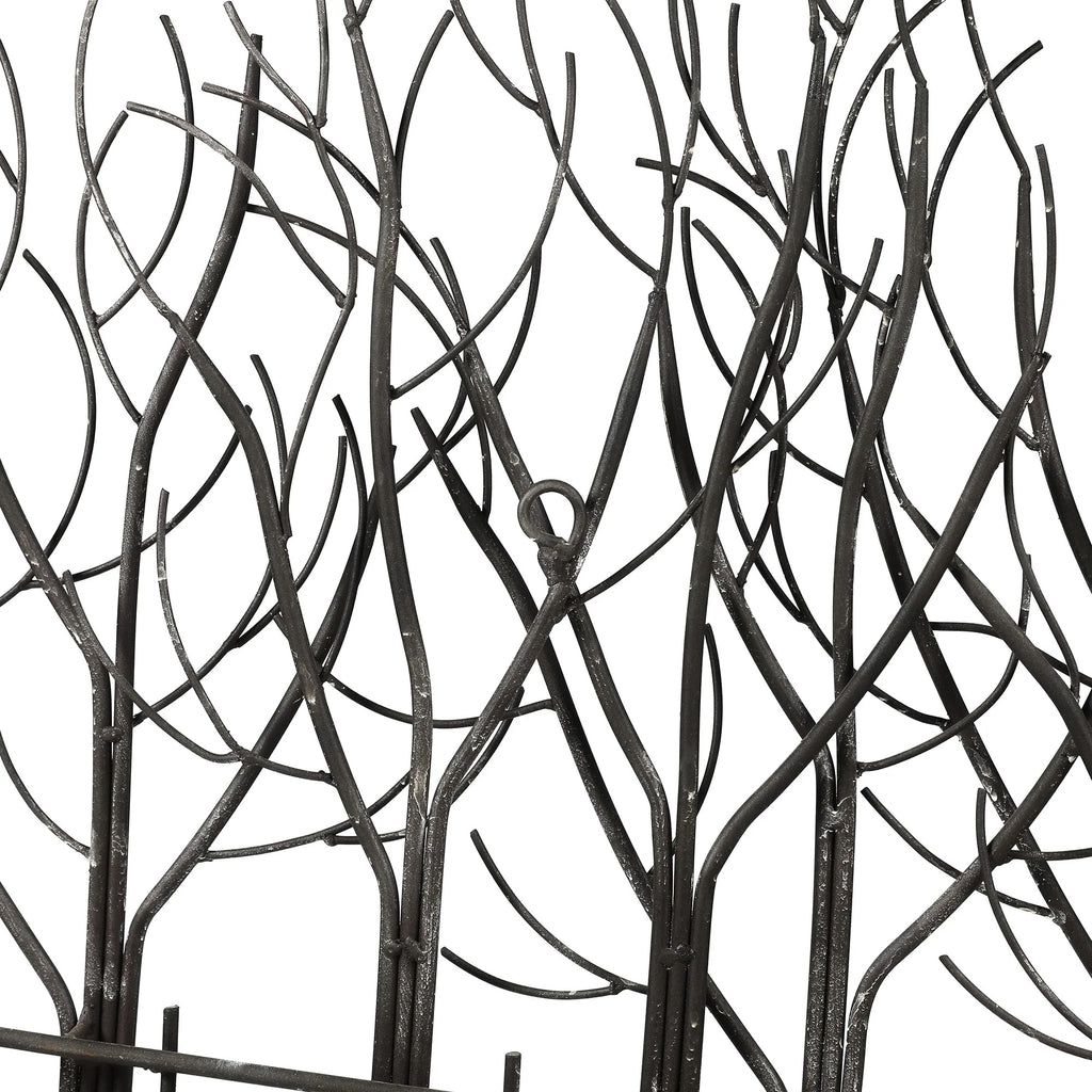 Black Metal Tree Wall Decor, Modern Forest Design Wall Art Sculpture for Living Room, Bedroom and Home Decoration