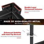 REIBII 55" W Wire Shelving Garage Shelves Heavy Duty 3000lbs Adjustable 5-Tier Storage Rack