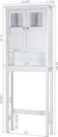 Spirich Bathroom Cabinet Over Toilet, Bathroom Storage Cabinet with Glass Doors and Adjustable Shelves, Over The Toilet Storage Cabinet, White