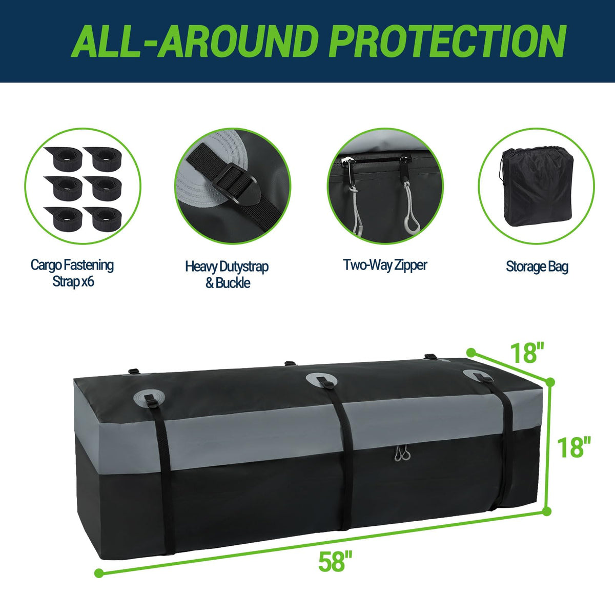 Folding Hitch Cargo Carrier 60"x24"x14" 500lb Fits 2" Receiver