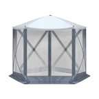10'x10' Outdoor Pop-Up Camping Canopy - UV & Waterproof, 5 Mesh Sidewalls, Portable with Carrying Bag for Camping,Patio,Lawn, Gray