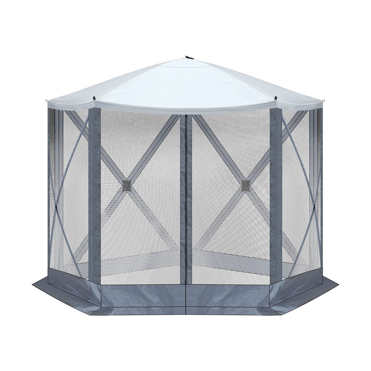 10'x10' Outdoor Pop-Up Camping Canopy - UV & Waterproof, 5 Mesh Sidewalls, Portable with Carrying Bag for Camping,Patio,Lawn, Gray