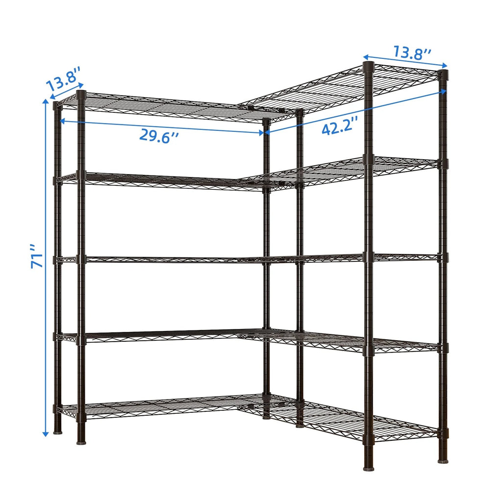 SamyoHome 58"W Storage Rack, Hevy Duty Garage Wire Shelving Chrome, Adjustable Metal Pantry Shelf for Garage Storage Organizer, 1500 lbs Capacity