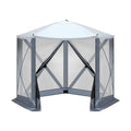 10'x10' Outdoor Pop-Up Camping Canopy - UV & Waterproof, 5 Mesh Sidewalls, Portable with Carrying Bag for Camping,Patio,Lawn, Gray