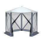 10'x10' Outdoor Pop-Up Camping Canopy - UV & Waterproof, 5 Mesh Sidewalls, Portable with Carrying Bag for Camping,Patio,Lawn, Gray