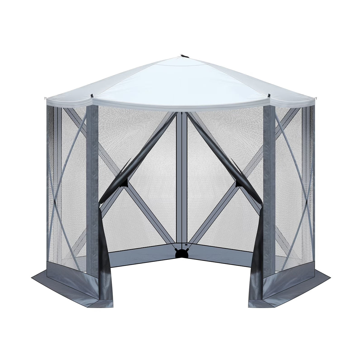 10'x10' Outdoor Pop-Up Camping Canopy - UV & Waterproof, 5 Mesh Sidewalls, Portable with Carrying Bag for Camping,Patio,Lawn, Gray