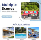 5-Piece All-Weather Patio Furniture Set with Ottoman, Outdoor Wicker Conversation Sofa Set with Cushions for Garden, Deck & Backyard