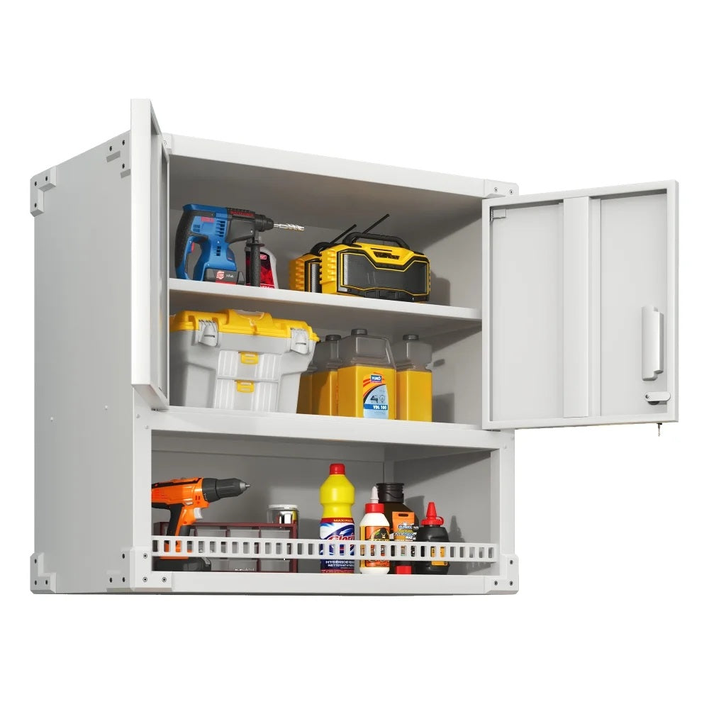 Tcbosik Rolling Storage Cabinet with Storage, Metal Tool Cabinet with Adjustable Shelf and 2 Doors, Lockable Storage Cabinet for Home Office Garage Basement, Black