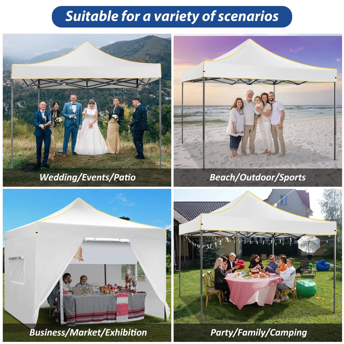 SANOPY 10'x10' Pop up Canopy Tent Anti-UV Waterproof Outdoor Gazebo Instant Party Wedding Backyard Canopy Tent Shade Shelter for Backyard, Patio, Parties,Khaki