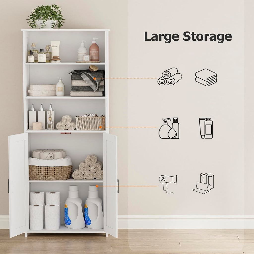 67" Tall Bathroom Storage Cabinet, Bathroom Floor Cabinet
