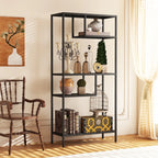 Modern Storage Shelf with 4 Compartments & Metal Legs, Freestanding Organizer,Book Shelves Display Shelves for Living Room, Bedroom, Home Office