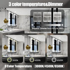 24 Inch x 28 Inch Illuminated LED Mirror Cabinet for Bathroom, Stainless Steel Wall Mounted Medicine Cabinet with Double Touch Switches for Color Change, Dimmer & Anti-Fog Function