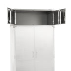Seville Classics UltraHD Mega 2-Door Lockable Stacker Storage Cabinet, 48" W X 24" D X 18.5" H, Graphite