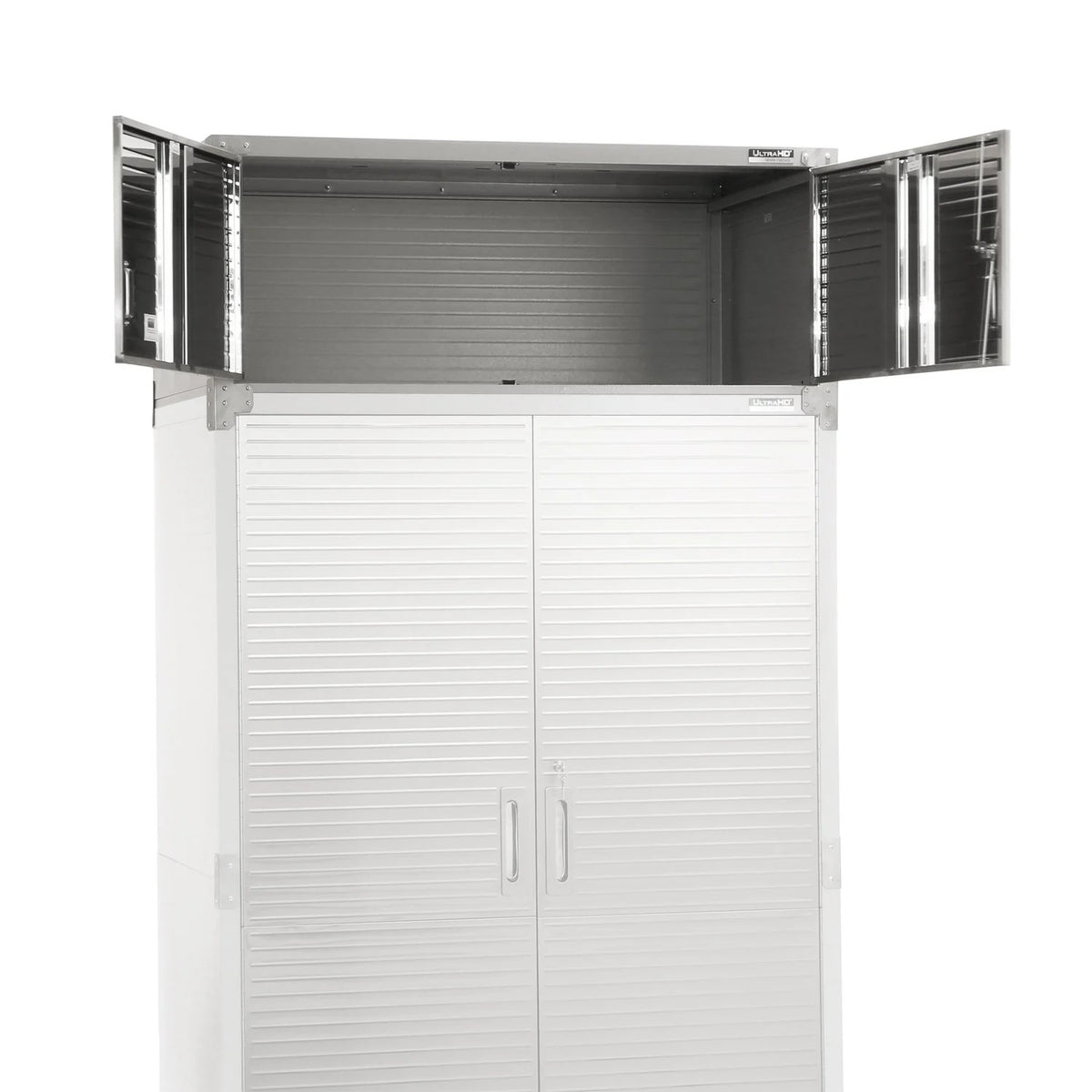 Seville Classics UltraHD Mega 2-Door Lockable Stacker Storage Cabinet, 48" W X 24" D X 18.5" H, Graphite