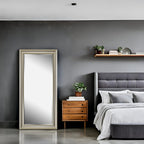 Tall Full Length Mirror, Oversized Rectangle Full Body Wall Mounted Mirror with Smooth Faux Wood Frame