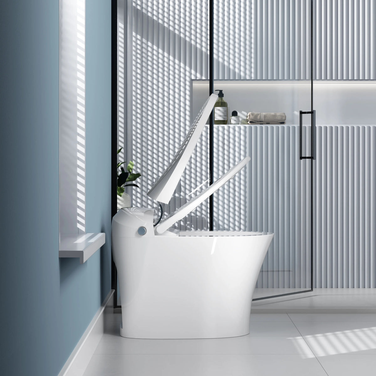 HOROW Tankless Toilet, Modern Smart Toilet without bidet, Self Cleaning One Piece Toilet with Warm Elongated Seat,Heated Toilet HR-T10SD