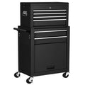 Costway 2 in 1 Rolling Cabinet Storage Chest Box Organizer w/ 6 Drawers Black
