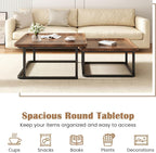 Nesting Coffee Table Set of 2, 23.6"+19.7" Nesting Tables
