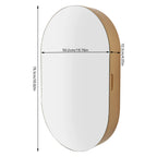 Fichiouy Bathroom Mirror Cabinet Oval Wall Mounted Cabinet Storage Cabinet with Mirror for Bathroom 19.76" x 30.82"