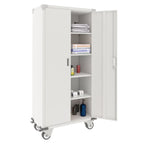Aobabo 72 Inch Locking Storage Cabinet w/ Adjustable Shelves, Gray
