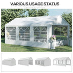 Topcobe 10' x 20' Heavy Duty Party Tent & Carport with Removable Sidewalls and Double Doors, Large Canopy Tent, Sun Shade Shelter, Outdoor Patio Canopy for Garden Backyard Parties, BBQ, White