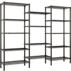 Ktaxon 3-Rows 1820LBS Heavy Duty Wire Shelving, 5-Tier Steel Garage Storage Rack, Adjustable DIY Metal Commercial Shelving for Garage Pantry Storage Organizer, 62.9"W x 13.8"D x 70.8"H