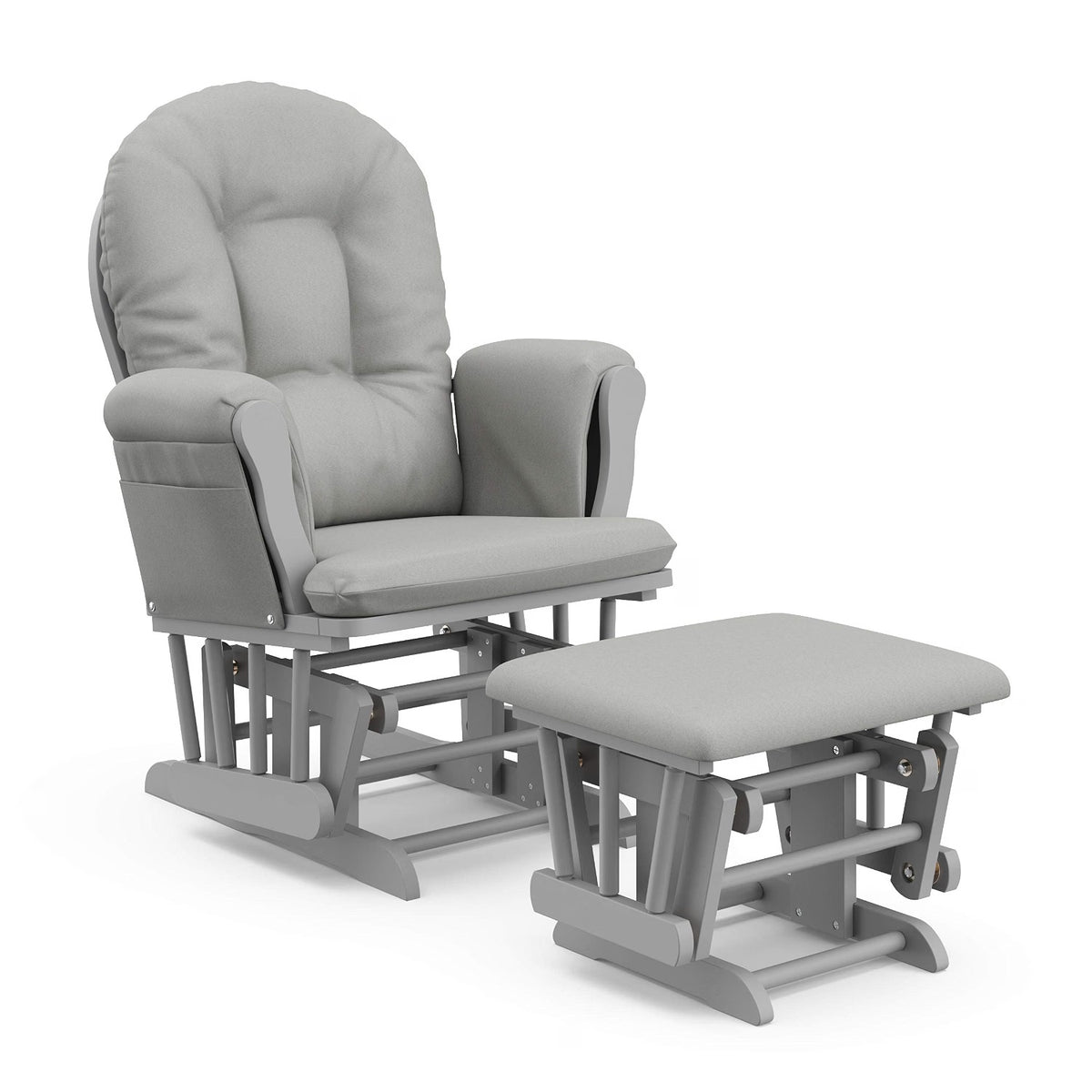 Premium Hoop Glider & Ottoman, Espresso/Gray
