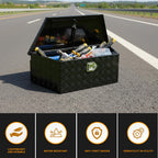 39 inch Trailer Tongue Box,Aluminum Trailer Tool Box for Storage,Trailer Box w/Lock and Keys,Heavy Duty Waterproof Black Box - 39 X 15 X 12 inch
