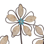 Metal Wall Decor with 5 Flowers, Decorative Floral Wall Hanging Sculpture for Living Room, Bedroom and Home Decoration