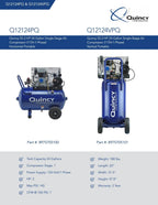 Quincy Q12126VPQ Cast Iron Blue 2 HP 115V 135 PSI 1-Stage Oil-lubricated Air Compressor 26 gal