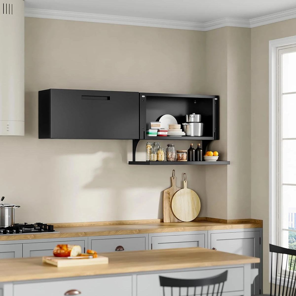 GFNXYI Metal Wall Cabinet with Door,Wall Mounted Metal Storage Cabinet with Shelf,Floating Garage Tool Cabinet for Garage,Office,Warehouse,Kitchen
