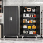 Erosoei 75"H Metal Garage Storage Cabinet with Wheels, Tool Storage Cabinet with 5 Adjustable Shelves