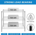 3-Shelf Adjustable Metal Shelf Wire Shelving Storage Rack for Office,Kitchen,Bedroom,Bathroom,Laundry,Pantry Basement,Garage(Chrome,36" L x 14" W x 30" H)