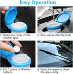 30 Pieces Car Effervescent Washer, Multifunctional Car Windshield Glass Concentrated Clean Washer Tablets, Glass Solid Wiper Cleaning Tablets for Car Kitchen Window