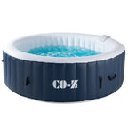 CO-Z 5x5ft PVC Square Inflatable Spa Tub & 120 Massaging Jets for Patio & More for 4-person Blue