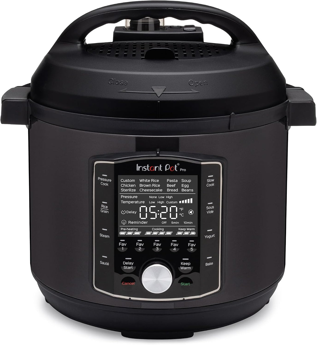 Pro 8 Qt 10-in-1 Electric Pressure Cooker, Black