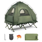 Patiojoy Folding 2-Person Camping Tent Cot Portable Pop-Up Tent with Sleeping Bag&Air Mattress for Outdoor Activity