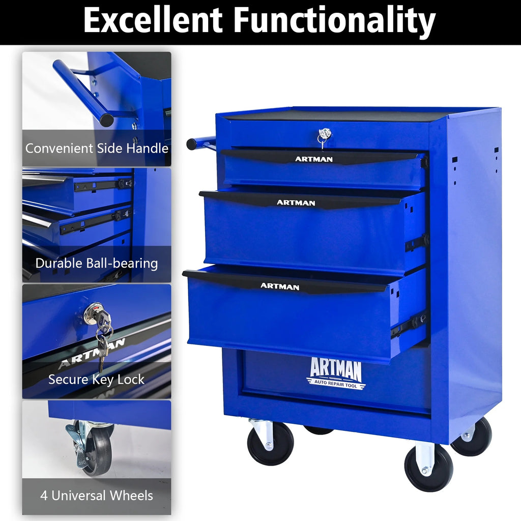 ARTMAN 20" 6-Drawer Tool Chest Cabinet with Ball Bearing Drawer Slides, Steel Tool Storage Box Organizer for Garage Workshop Repair Shop