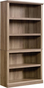 5-Shelf Split Bookcase / Bookshelf, Oiled Oak Finish