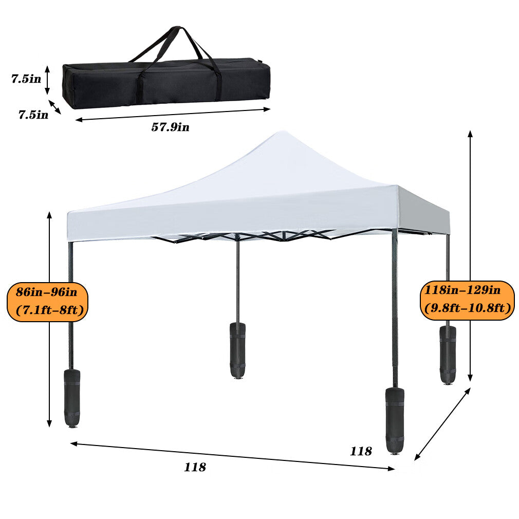 CL.HPAHKL 10' x 10'  Outdoor Pop Up Canopy Tent with Wheeled Bag, Outdoor Shade Tent for Party One Push Patio Tent Canopy Instant Slant Leg Conopy for Backyard Outdoor Patio and Lawn
