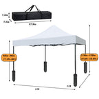 CL.HPAHKL 10' x 10'  Outdoor Pop Up Canopy Tent with Wheeled Bag, Outdoor Shade Tent for Party One Push Patio Tent Canopy Instant Slant Leg Conopy for Backyard Outdoor Patio and Lawn