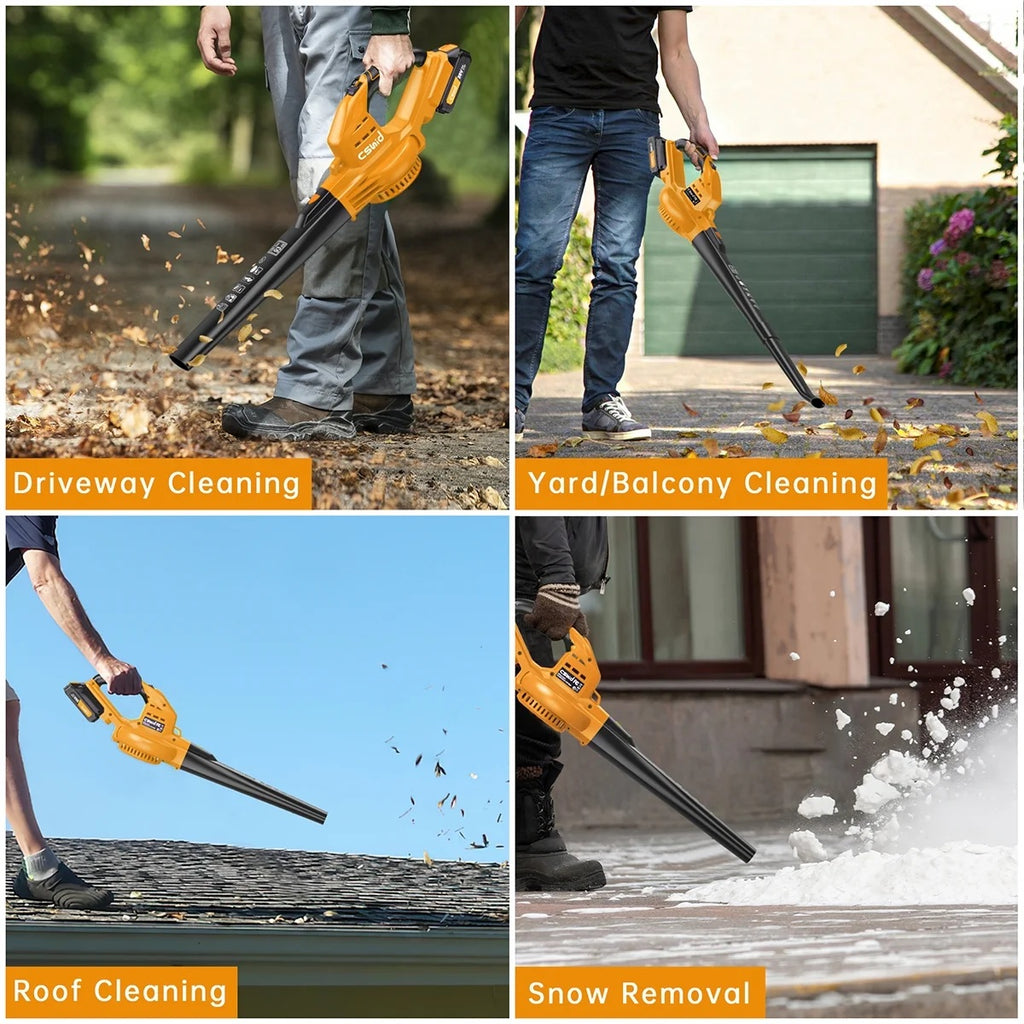 GPED Leaf Blower, 3 Speed Adjustment Electric Cordless Leaf Blower with 2 x 4.0Ah Batteries, Charger, Shoulder Strap, 580CFM/160MPH, Ideal for Patio Cleaning, Lawn Care, Blowing Leaves, Green