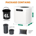 Advwin 4L Electric Composter for Kitchen, Indoor Compost Bin, 2 Detachable Carbon Filter, Auto-Cleaning