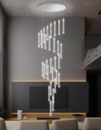 Modern Crystal Pendants Lighting Mini Chandelier for Kitchen Island LED Dimmable Ceiling Handing Lighting Adjustable Flush Mount Ceiling Light for Dining Room Hallway