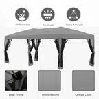 Outsunny 10' x 20' Pop Up Canopy Tent with Netting, Heavy Duty Large Party Tent, Instant Sun Shelter with Carry Bag for Backyard Garden Patio, Beige